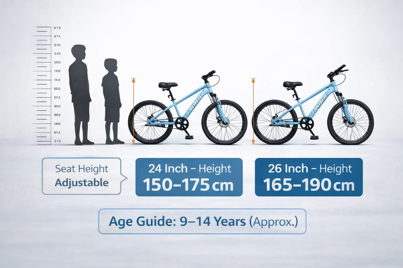 Kids Mountain Bicycle 24 / 26 Inch – Light Blue