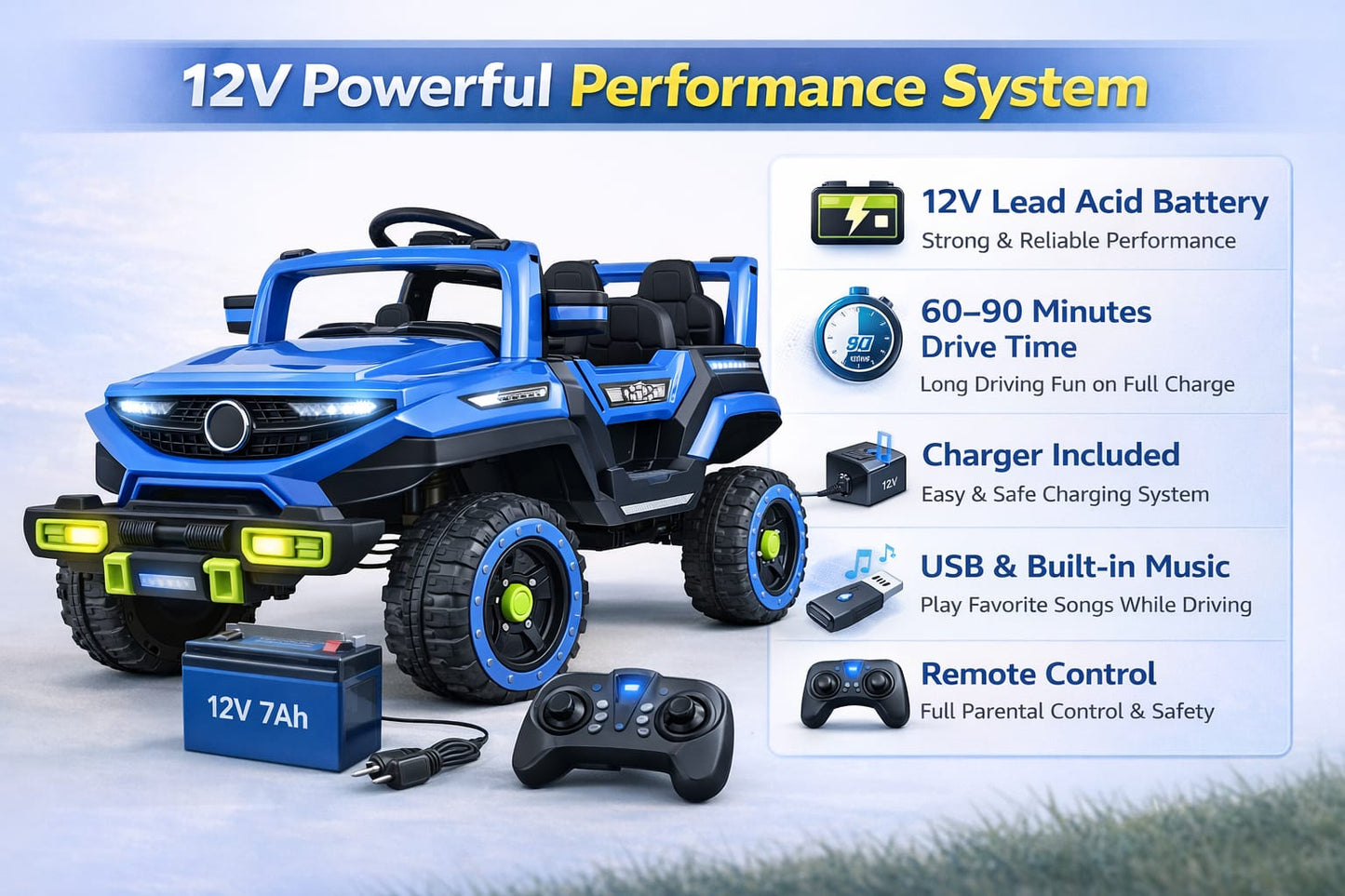 12V Kids Electric Ride On SUV Car with Remote Control