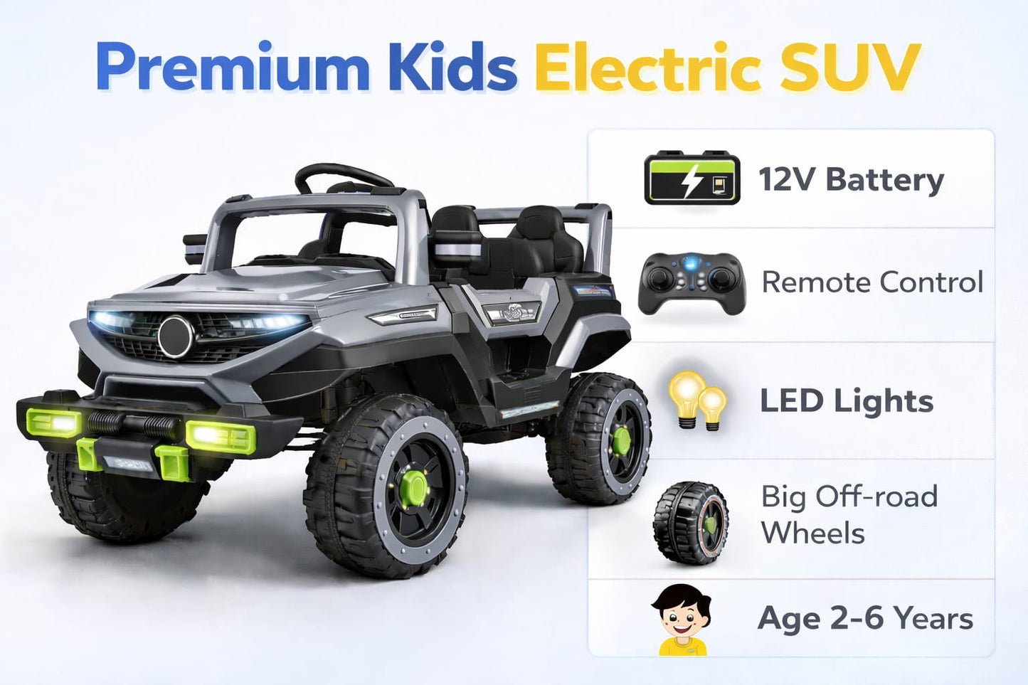 12V Kids Electric Ride On SUV Car with Remote Control