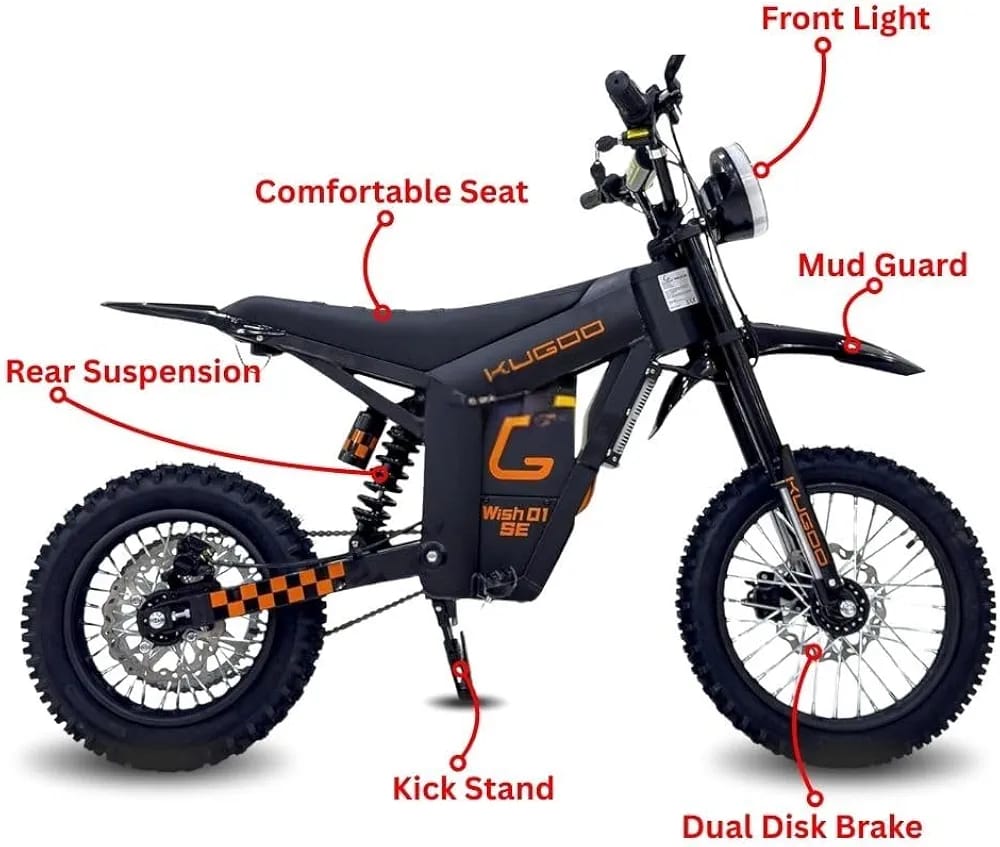 KUGOO Wish 01 Electric Dirt Bike 1500W 48V – Max Speed 60km/h