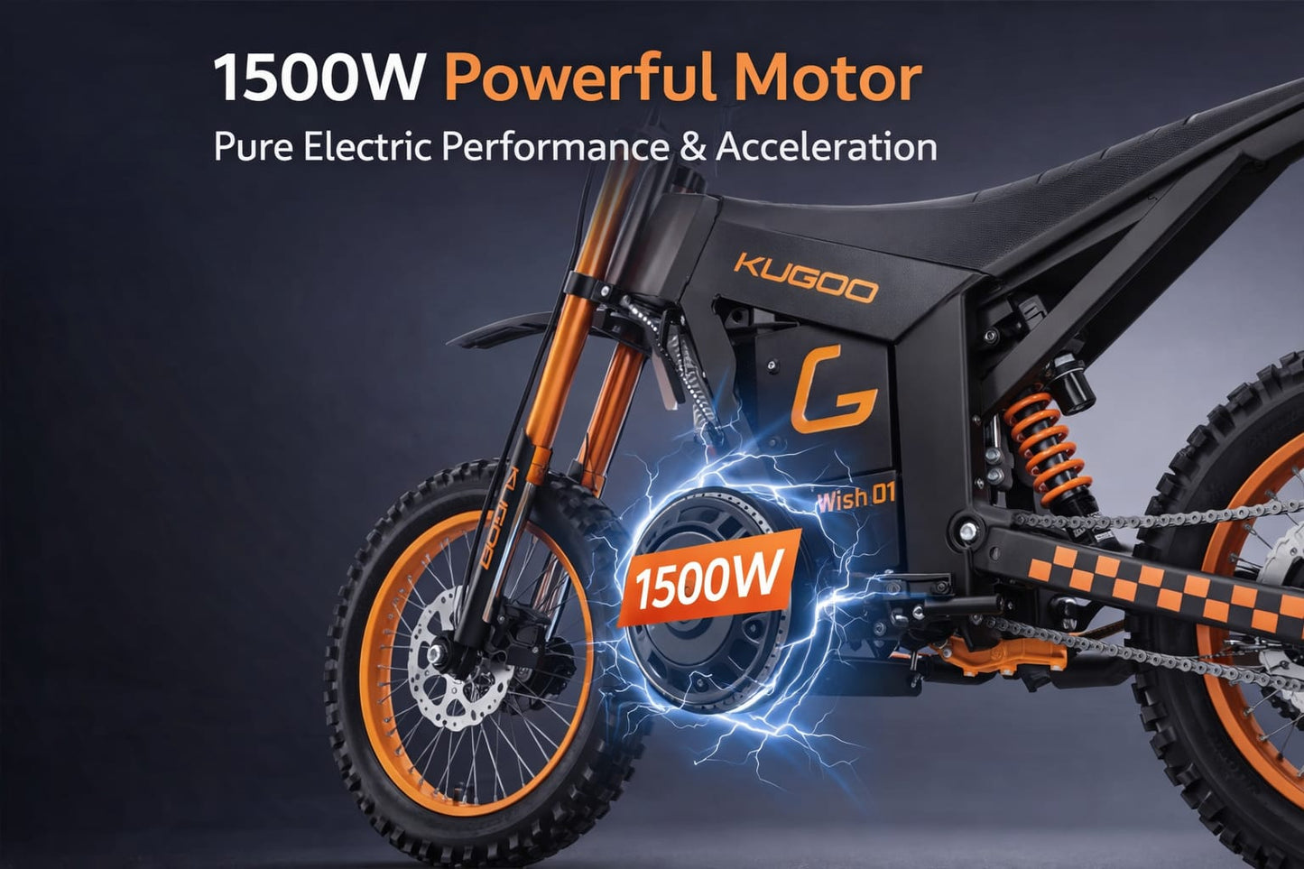 KUGOO Wish 01 Electric Dirt Bike 1500W 48V – Max Speed 60km/h