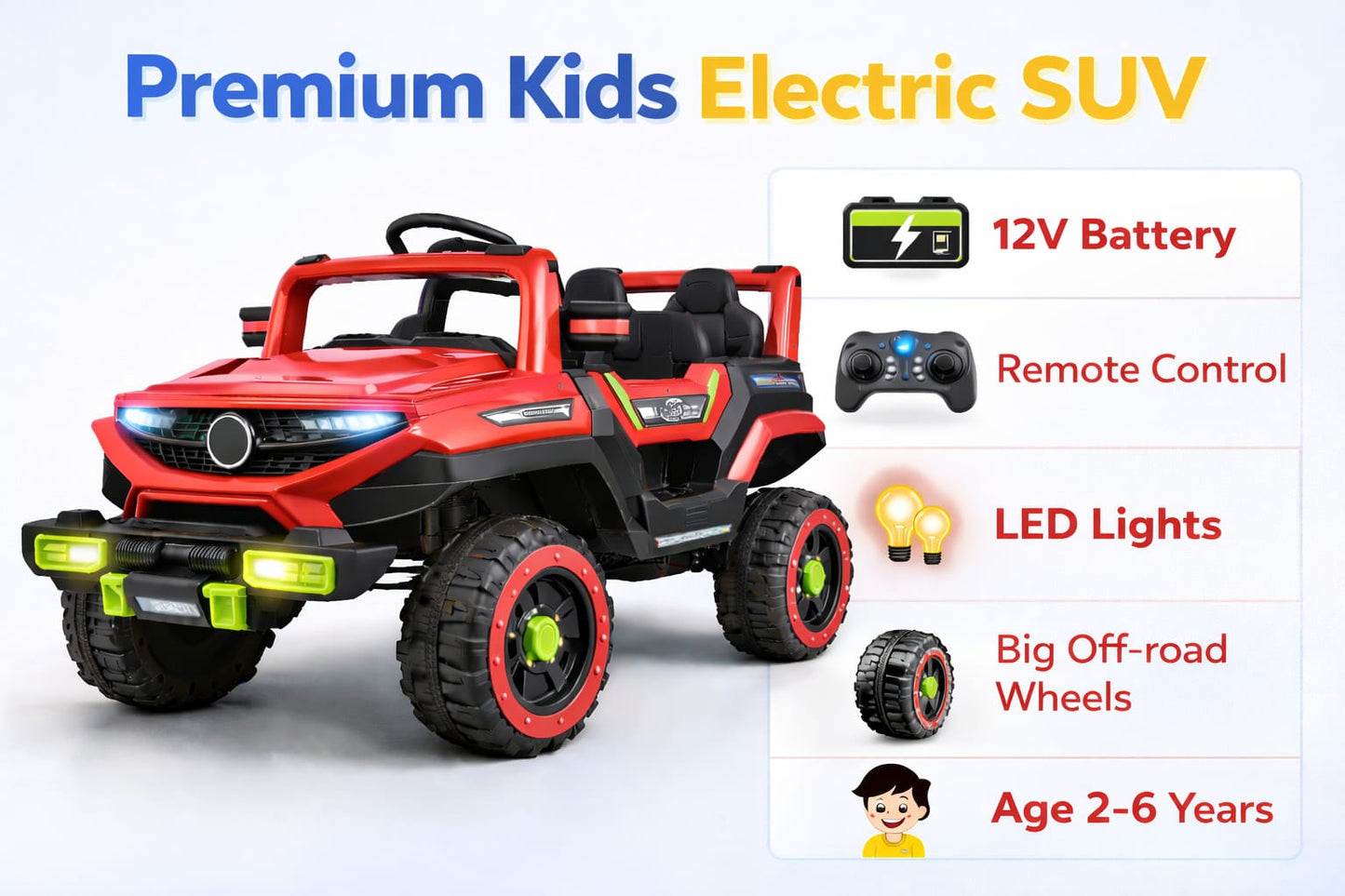 12V Kids Electric Ride On SUV Car with Remote Control